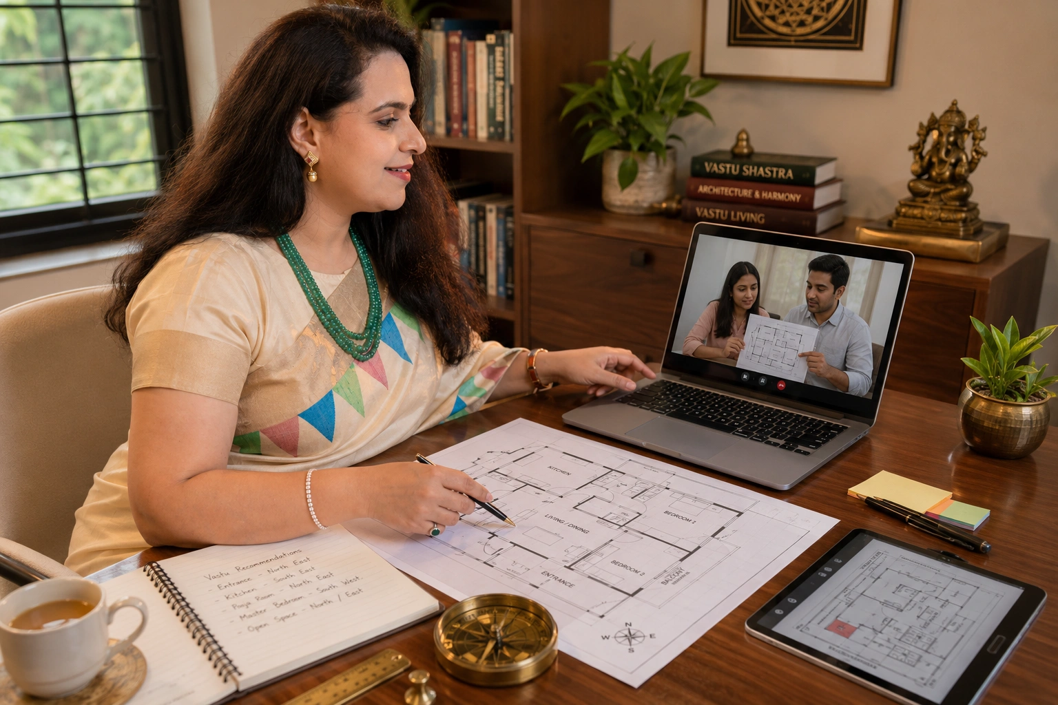 Online Vastu consultation via video call — floor plan analysis